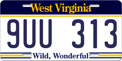 WV license plate 9UU313