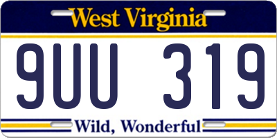 WV license plate 9UU319