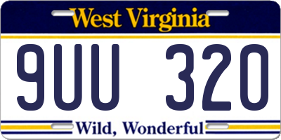 WV license plate 9UU320