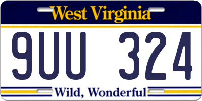 WV license plate 9UU324