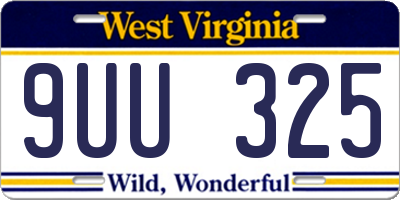 WV license plate 9UU325