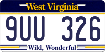 WV license plate 9UU326