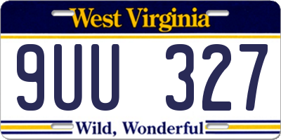 WV license plate 9UU327