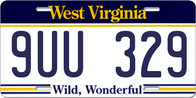 WV license plate 9UU329