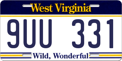 WV license plate 9UU331