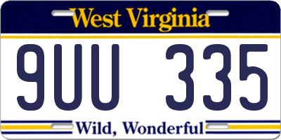 WV license plate 9UU335