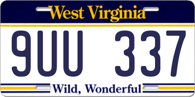 WV license plate 9UU337