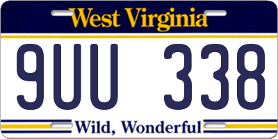 WV license plate 9UU338