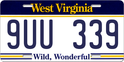 WV license plate 9UU339