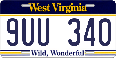 WV license plate 9UU340