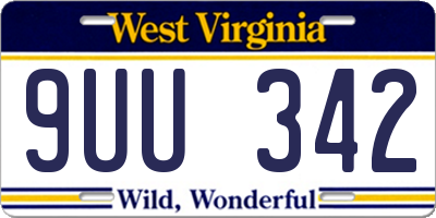 WV license plate 9UU342