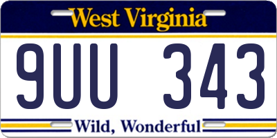 WV license plate 9UU343