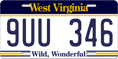 WV license plate 9UU346