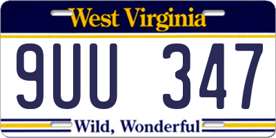 WV license plate 9UU347