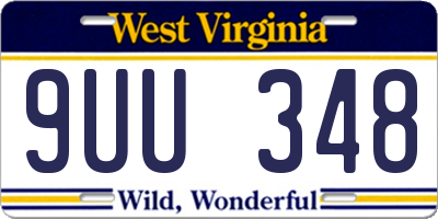 WV license plate 9UU348