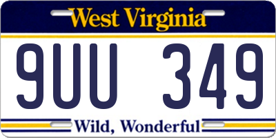 WV license plate 9UU349