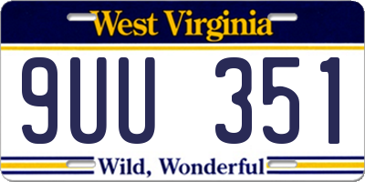 WV license plate 9UU351