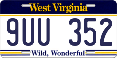 WV license plate 9UU352
