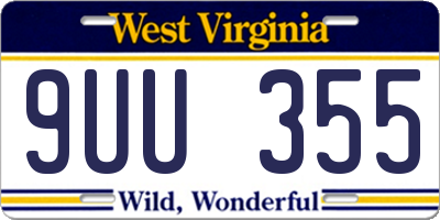 WV license plate 9UU355