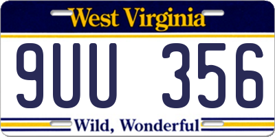 WV license plate 9UU356