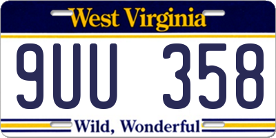WV license plate 9UU358