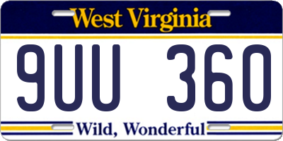 WV license plate 9UU360