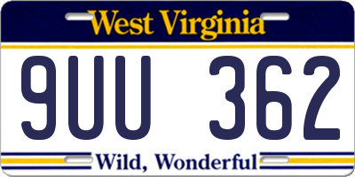 WV license plate 9UU362