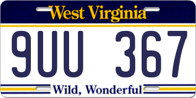 WV license plate 9UU367