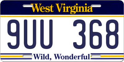 WV license plate 9UU368