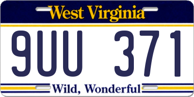 WV license plate 9UU371