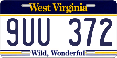 WV license plate 9UU372