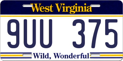 WV license plate 9UU375