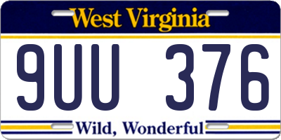 WV license plate 9UU376