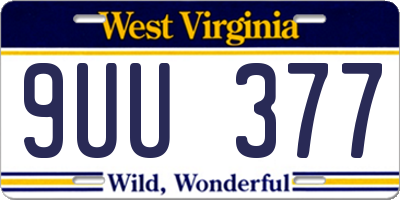 WV license plate 9UU377
