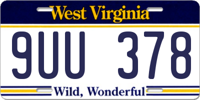 WV license plate 9UU378