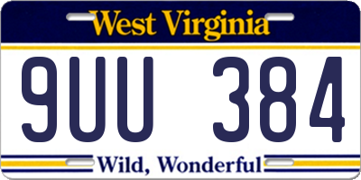 WV license plate 9UU384
