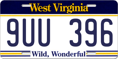 WV license plate 9UU396