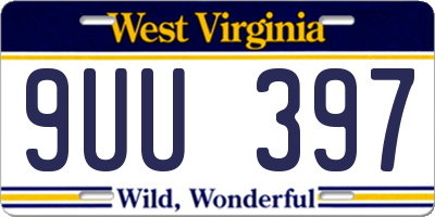 WV license plate 9UU397