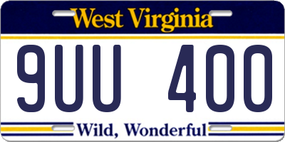 WV license plate 9UU400