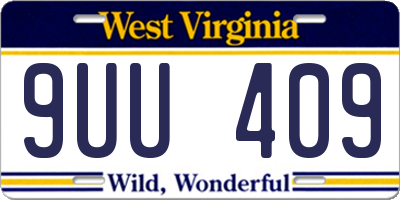 WV license plate 9UU409