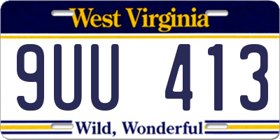 WV license plate 9UU413