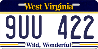 WV license plate 9UU422