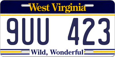 WV license plate 9UU423