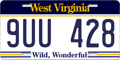 WV license plate 9UU428