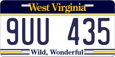 WV license plate 9UU435