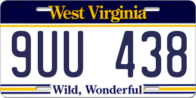 WV license plate 9UU438