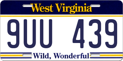 WV license plate 9UU439