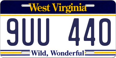 WV license plate 9UU440