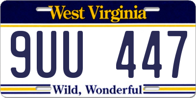 WV license plate 9UU447