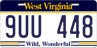 WV license plate 9UU448